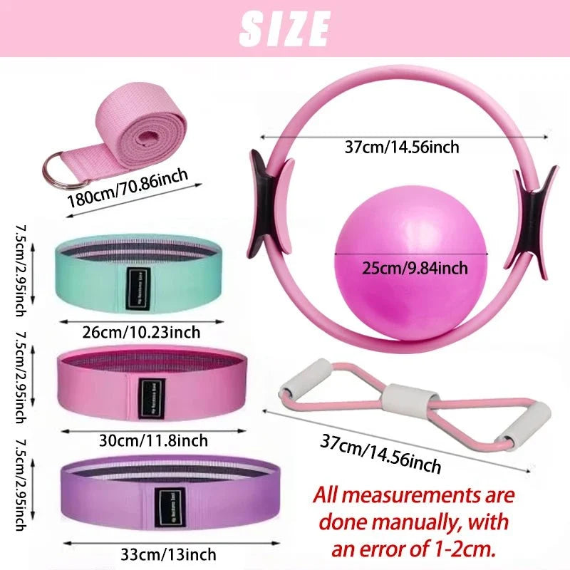 Pilates Ring & Ball Kit – 7-Piece Home Set