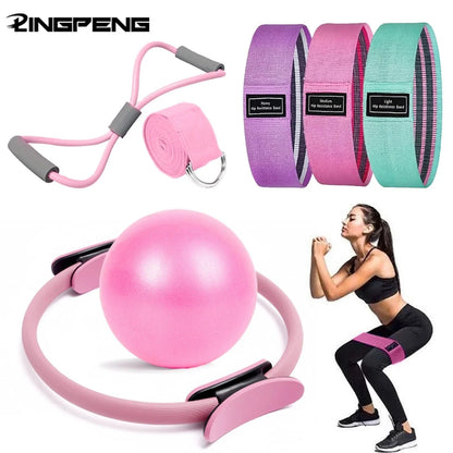 Pilates Ring & Ball Kit – 7-Piece Home Set